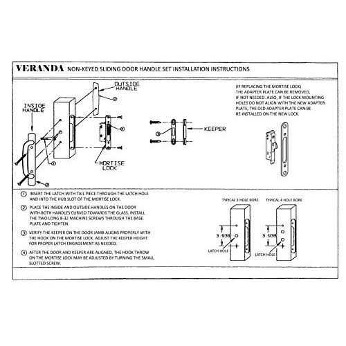 FPL Door Locks and Hardware Inc. Veranda Sliding Glass Door Handle Set with Mortise Lock - MT - Mrs Treak