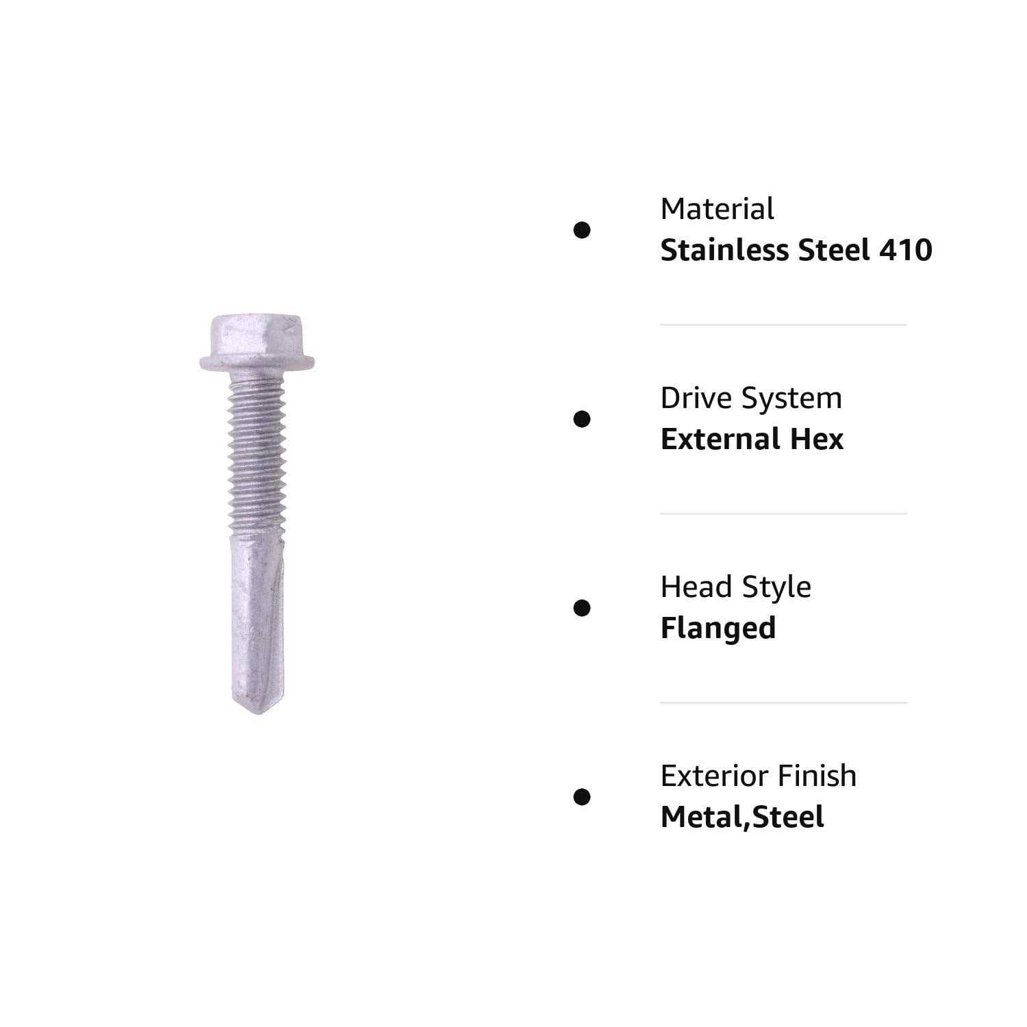 U-Turn Fasteners Inc U-Turn 10 x 1 Hex Self Tapping Tek Screws with Rubber Washer - MT - Mrs Treak