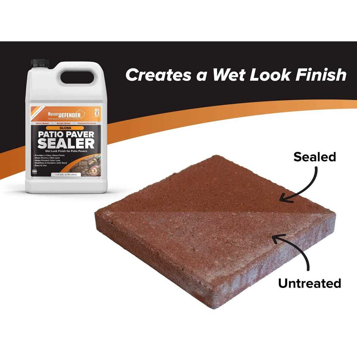 masonrydefender Gloss Wet Look Patio Paver Sealer 1 gal - MT - Mrs Treak