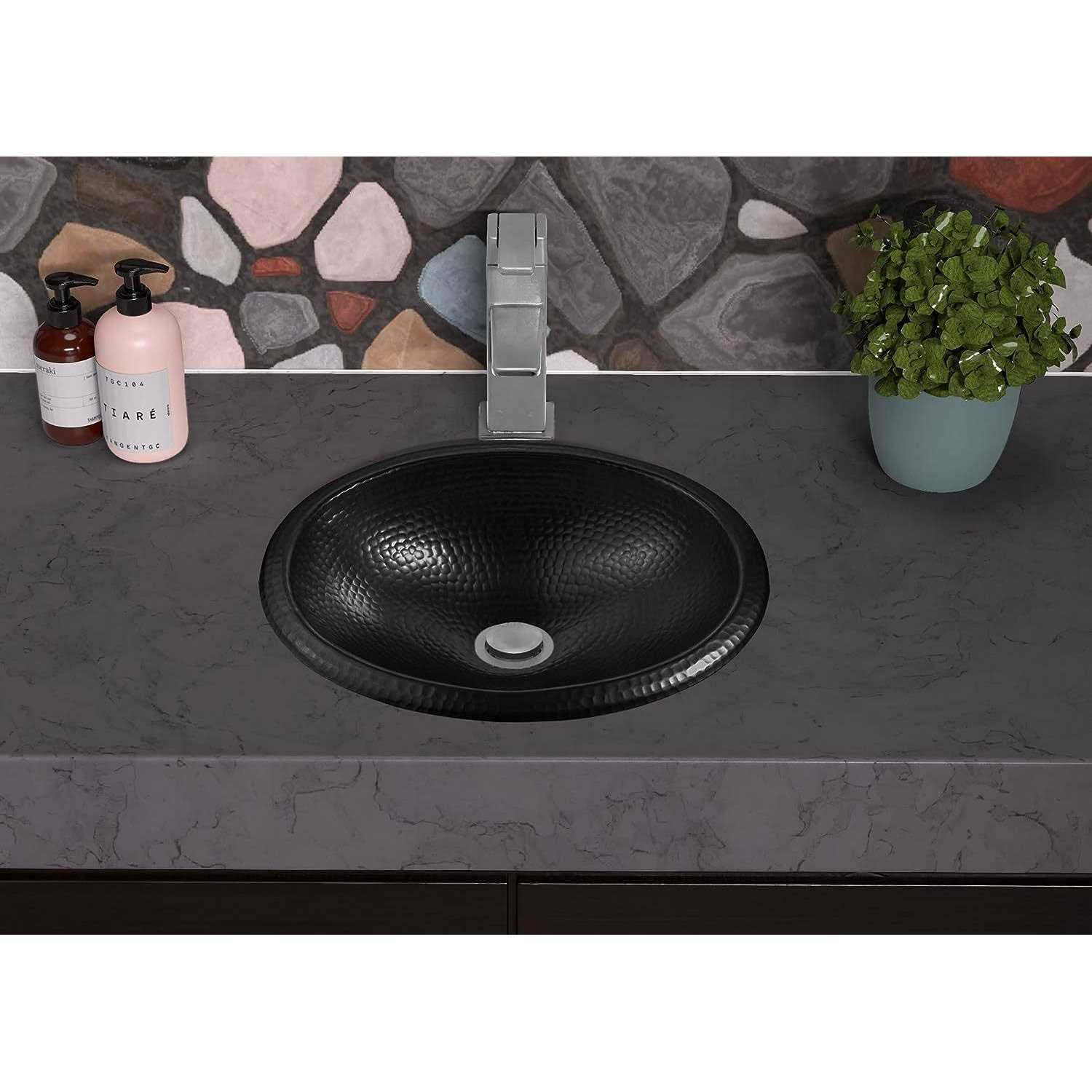 Monarch Abode 17 in. Hand Hammered Oval Drop-in Bathroom Sink in Pure Copper - MT - Mrs Treak