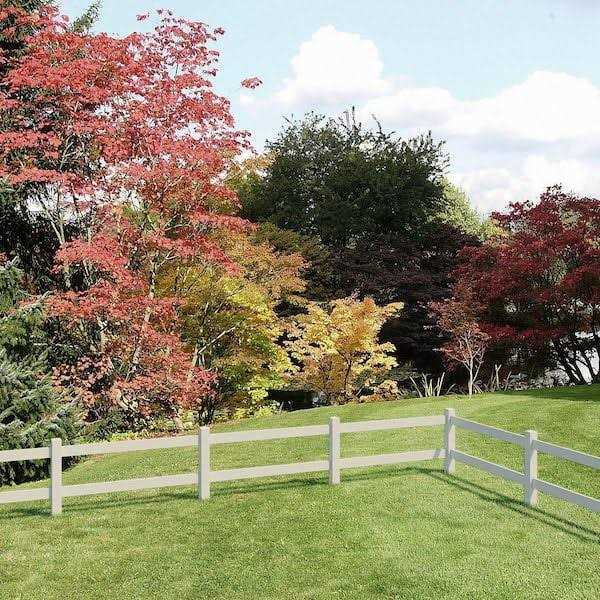 Outdoor Essentials 5 in. x 5 in. x 5 ft. Tan Vinyl Ranch 2-Rail Fence Post - MT - Mrs Treak