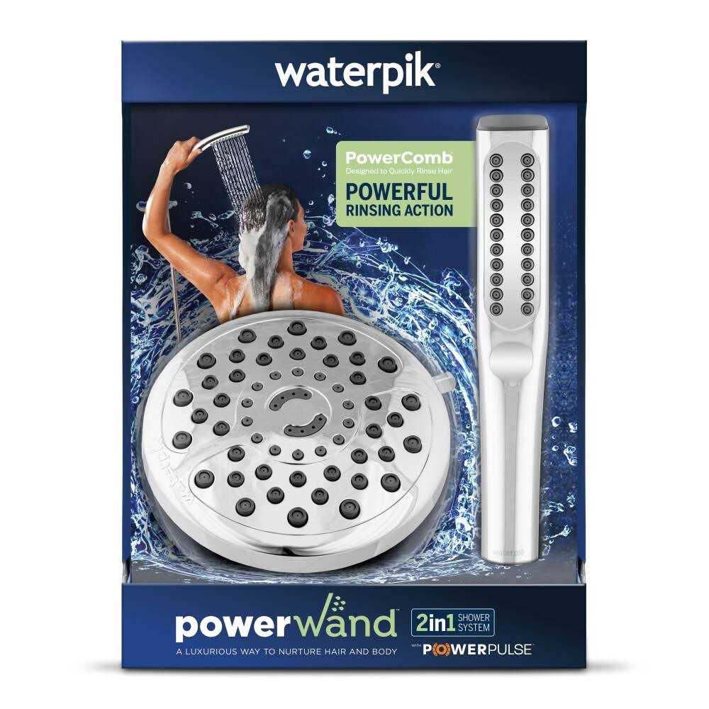 Waterpik PowerSpray Plus Chrome 6 settings Showerhead 1.8 gpm - MT - Mrs Treak