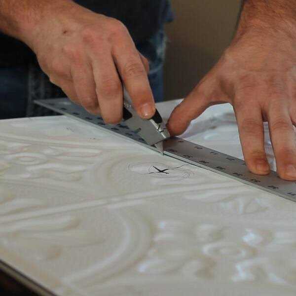 Fasade Traditional Pattern/Style Decorative Vinyl 2ft x 2ft Lay In Ceiling Tile - MT - Mrs Treak