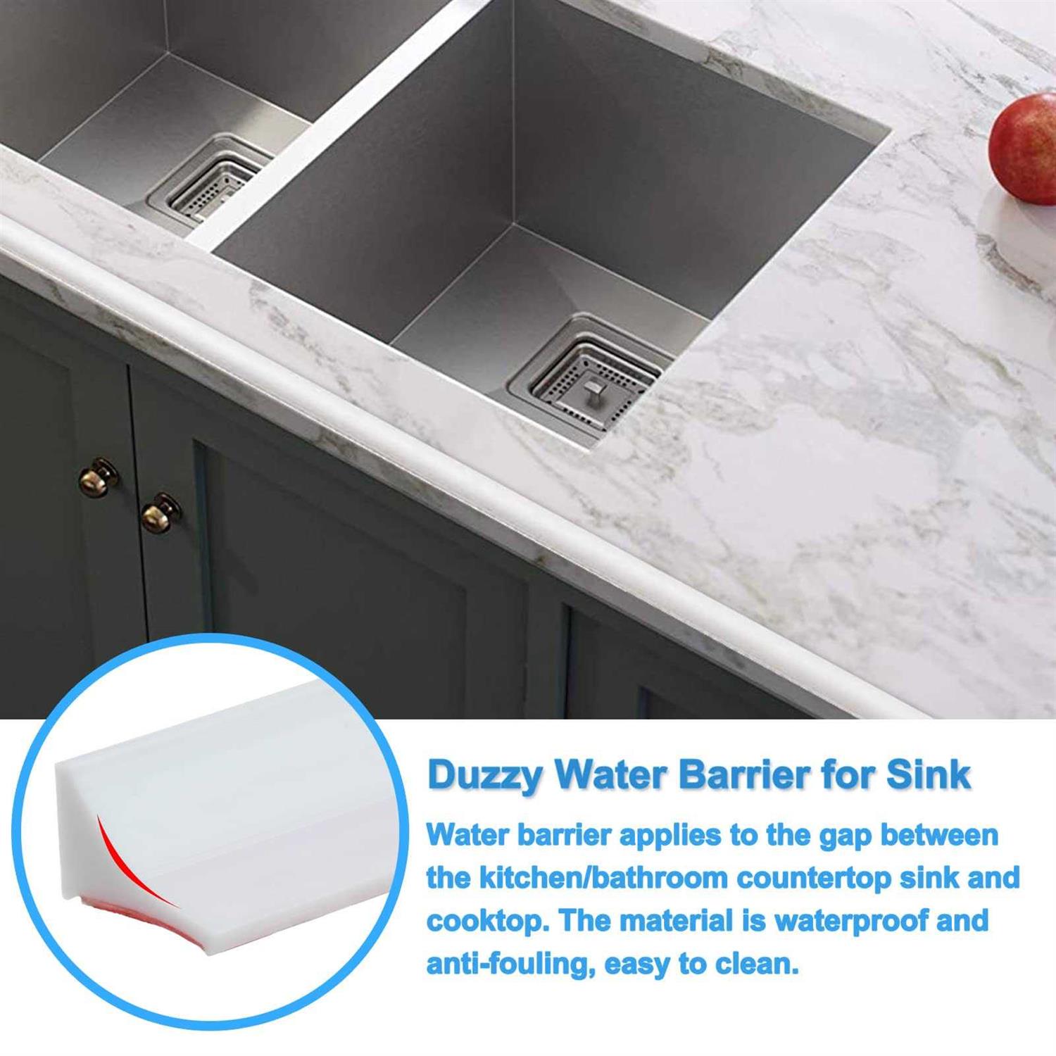 Duzzy Water Barrier for Sink Silicone Water-Blocking Self-Adhesive Splash Guard - MT - Mrs Treak