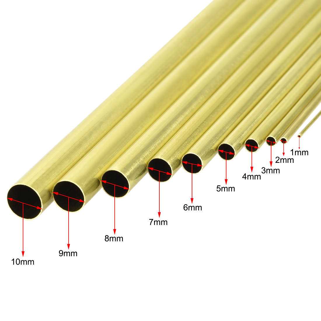 uxcell Brass Round Tube OD Wall Thickness 300mm Length - MT - Mrs Treak