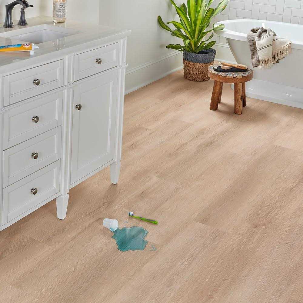 STAINMASTER 7 Wide x 7-mm Lockhart Oak Thick Waterproof Interlocking Luxury Vinyl Plank Flooring LX95405202 - MT - Mrs Treak