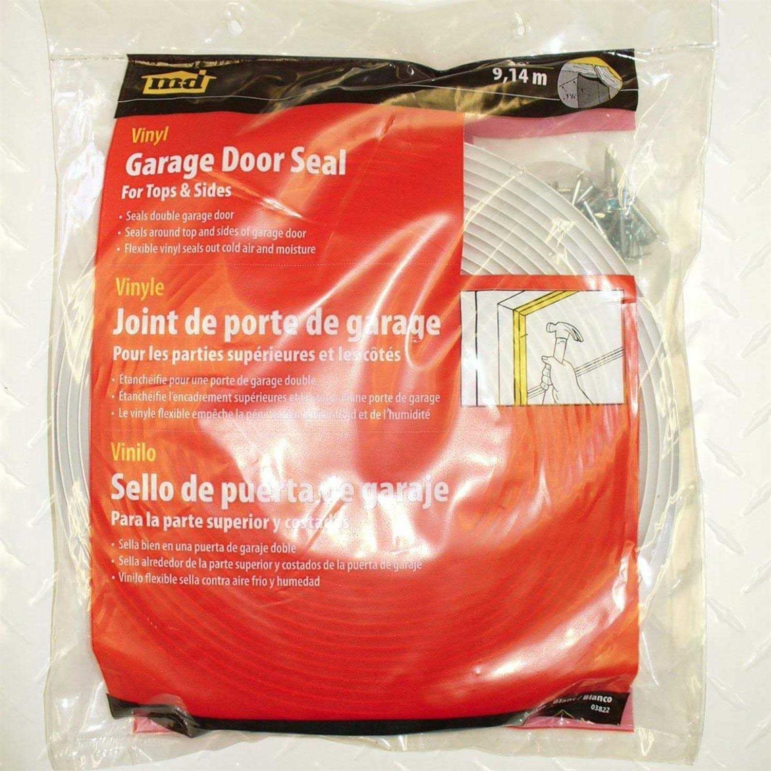 M-D Vinyl Garage Door Seal For Top & Sides 03822 - MT - Mrs Treak