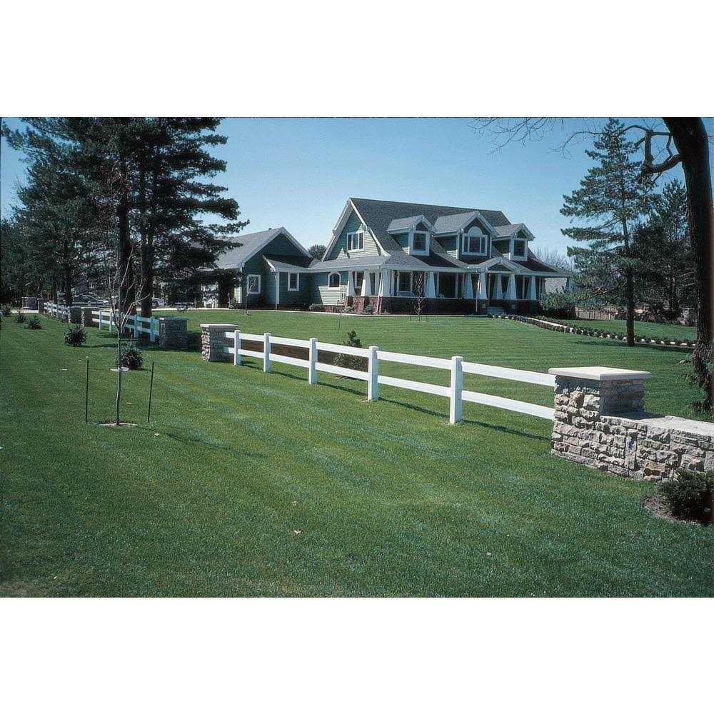 Outdoor Essentials 5 in. x 5 in. x 5 ft. Tan Vinyl Ranch 2-Rail Fence Post - MT - Mrs Treak