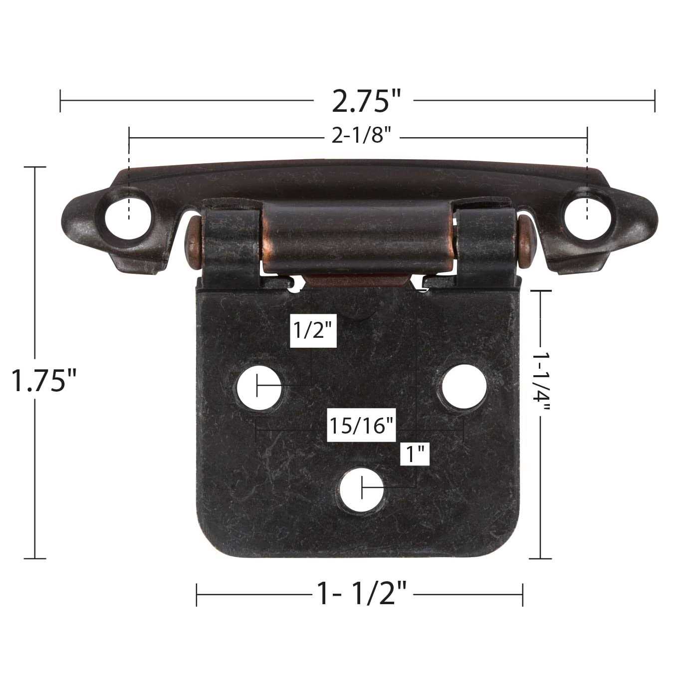 Decobasics 1/2 Overlay Semi Partial Wrap Around Kitchen Cabinet Hinges - MT - Mrs Treak