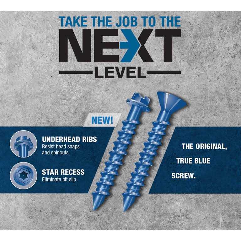 Tapcon 1/4 x 2-1/4 Star Torx Head Concrete Anchor Screws 3187407v2 - MT - Mrs Treak