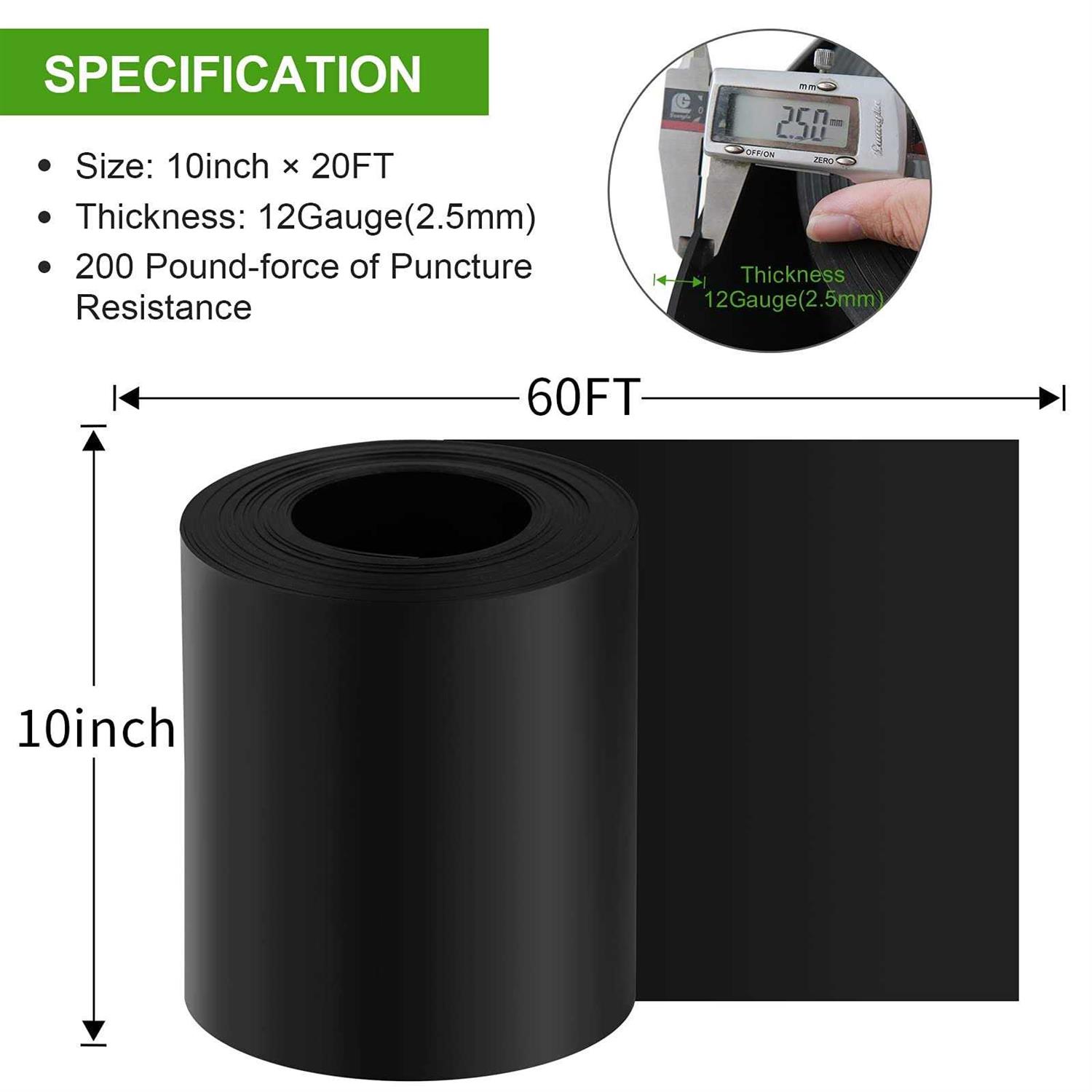 Doniks 12 Gauge Grass Weed Barrier Landscape Edging 10 inch Depth Flexible Border Roll Lawn Landscape Garden Edging for Backyard Driveway - MT - Mrs Treak