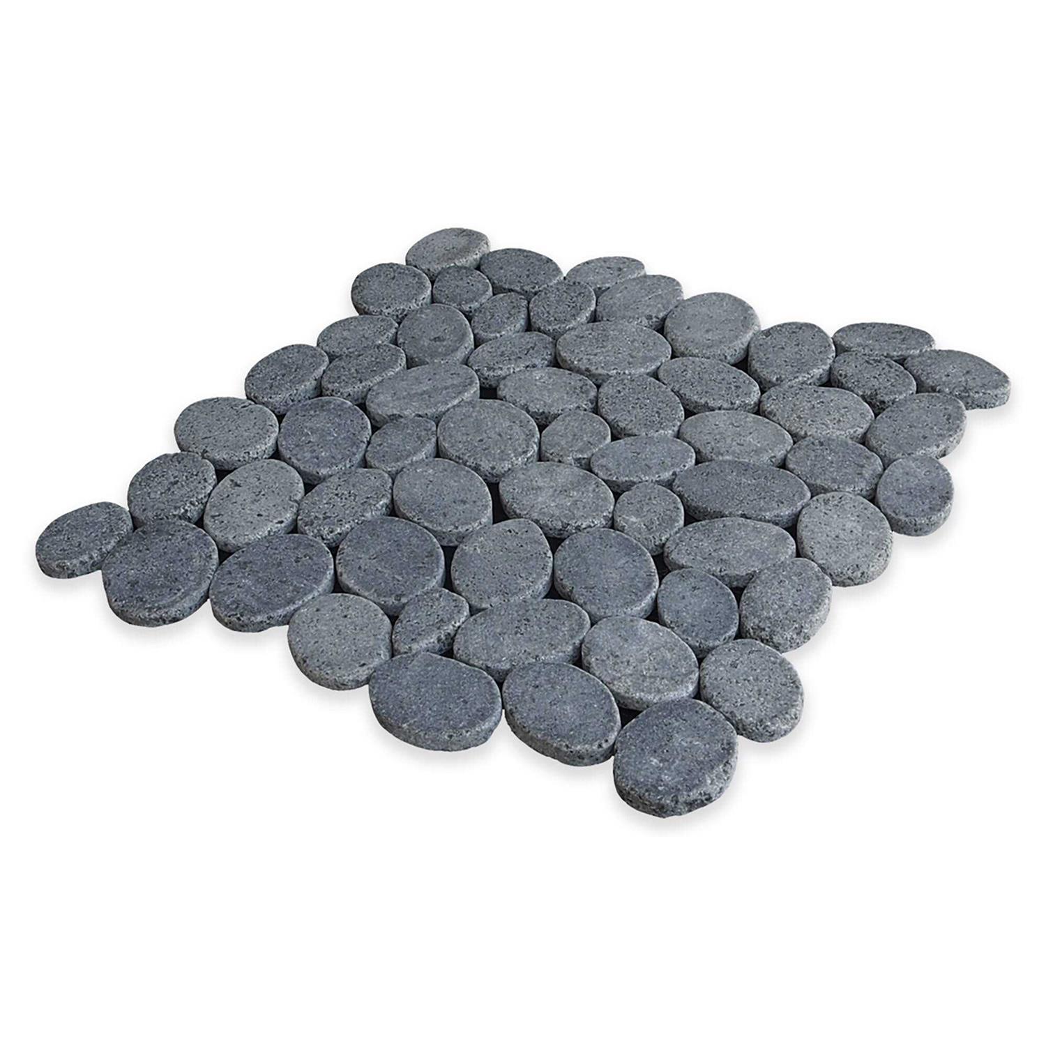 Tile Connection Pebble Marble Tile 11-1/4 in x 11-1/4 in x 9.5mm Mesh-Mounted Mosaic Tile - MT - Mrs Treak