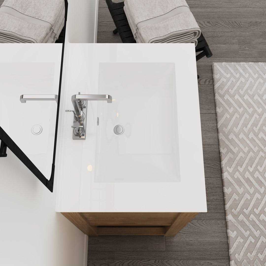 MEJE 24-inch Small Farmhouse Ceramic Kitchen Sink Apron-front Sink with Strainer & Bottom Grids MJ-285K - MT - Mrs Treak