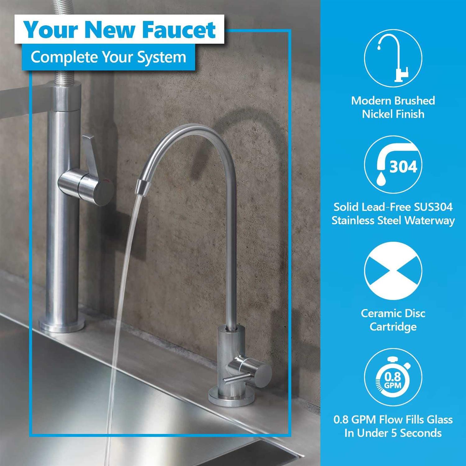 Express Water Modern Chrome Water Filter Faucet – Drinking Water Faucet – Reverse Osmosis Filtration System and Kitchen Sink Beverage Faucet – - MT - Mrs Treak