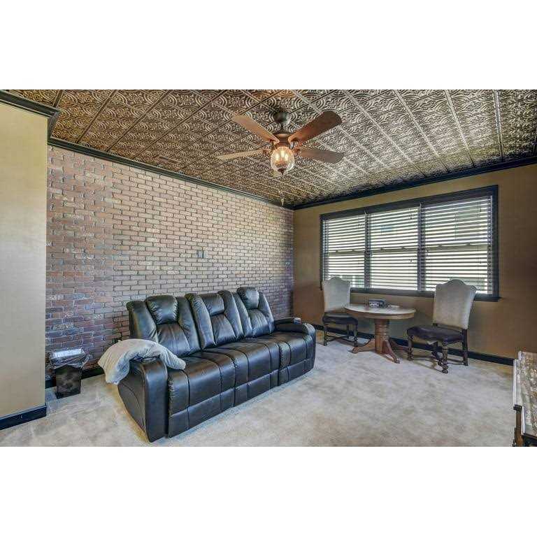 From Plain To Beautiful In Hours Wrought Iron 2 ft. x 2 ft. Glue up PVC Ceiling Tile - MT - Mrs Treak