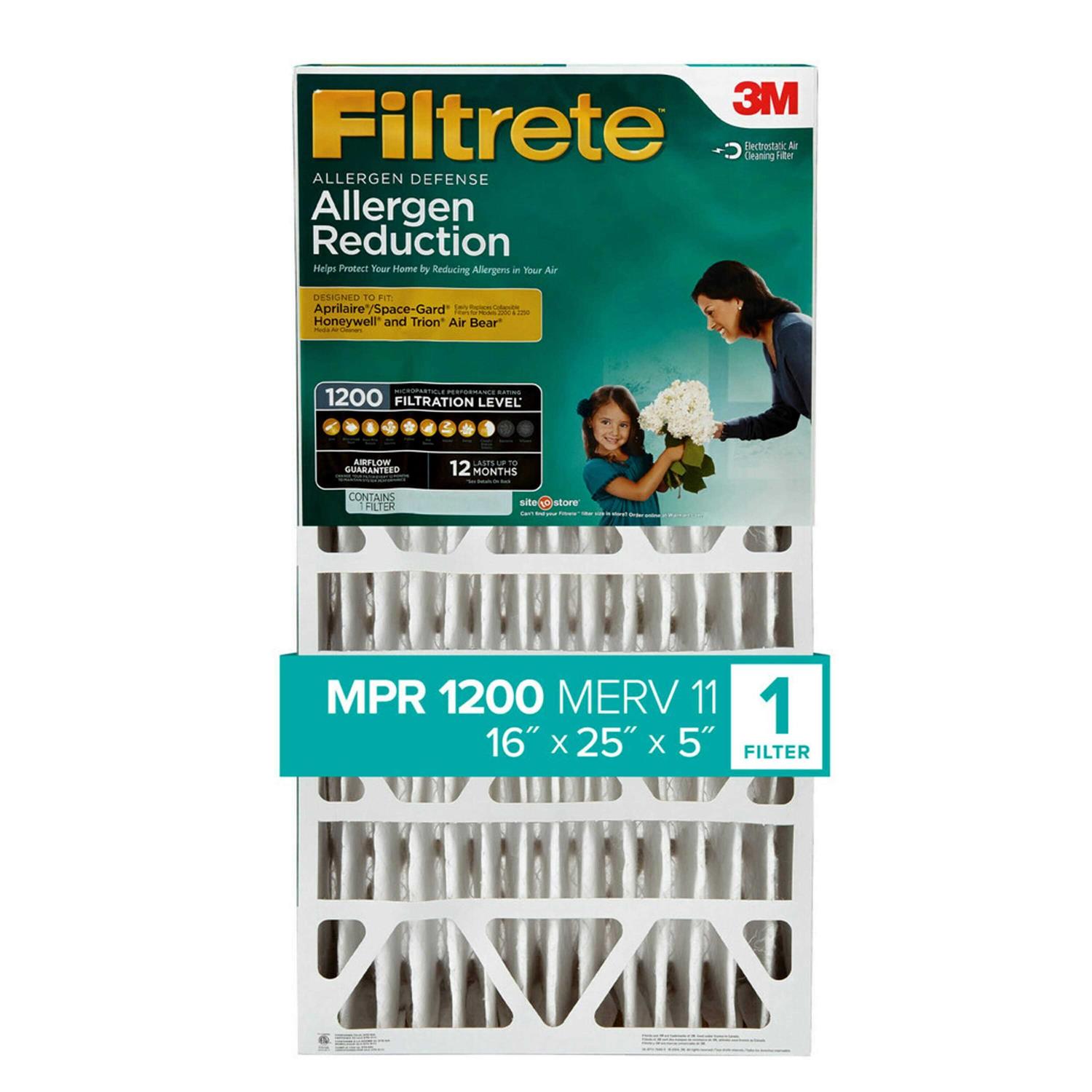 Filtrete 20x25x4 Allergen Reduction Deep Pleat HVAC Air and Furnace Filter 1200 MPR 1 Filter - MT - Mrs Treak