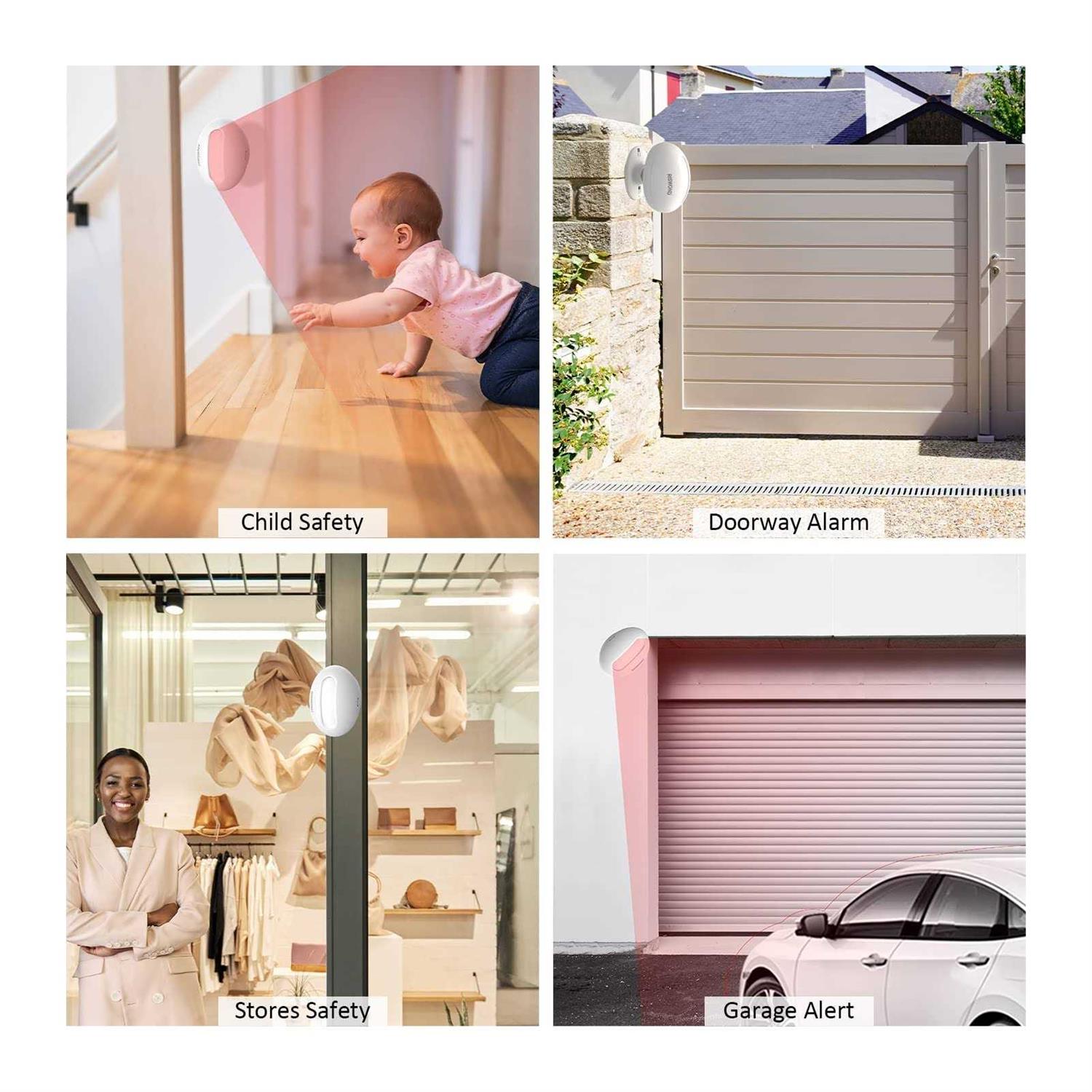 Wireless Doorbell, LUAMB 1,000ft Range Loud Enough with 5 Volume Levels and 52 Chimes LED Flashing,2 Push Button and 2 Receiver - MT - Mrs Treak