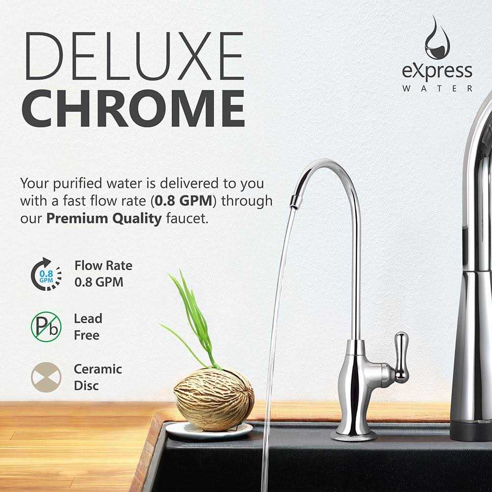 Express Water Deluxe Water Filter Faucet Coke-Shaped Faucet 100% Lead-Free Drinking Water Faucet Compatible with Reverse Osmosis - MT - Mrs Treak