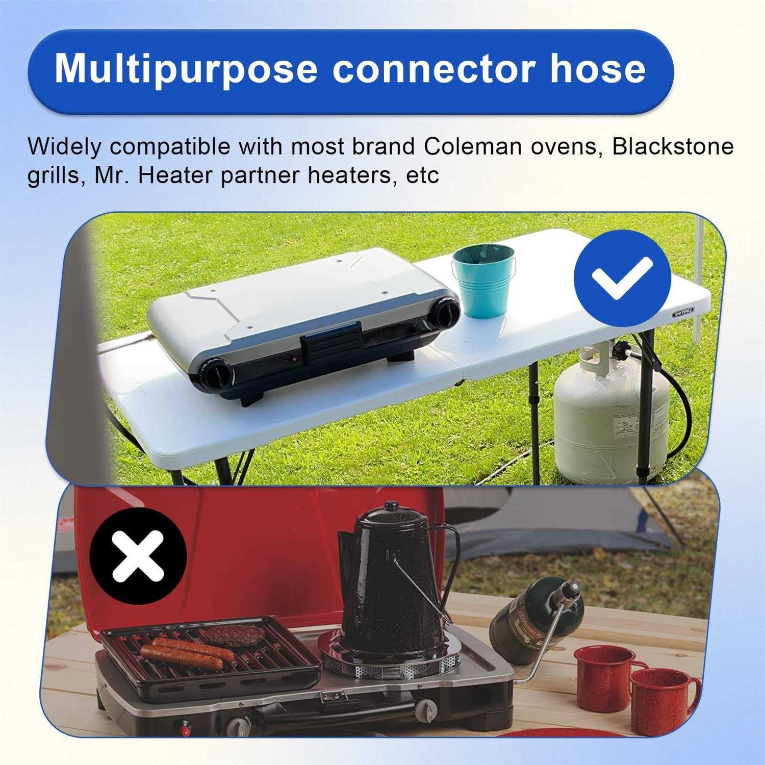 F271803 Buddy Heater Adapter Hose Replacement for Mr. Heater F271803 12ft Big Buddy Hose with Regulator - MT - Mrs Treak