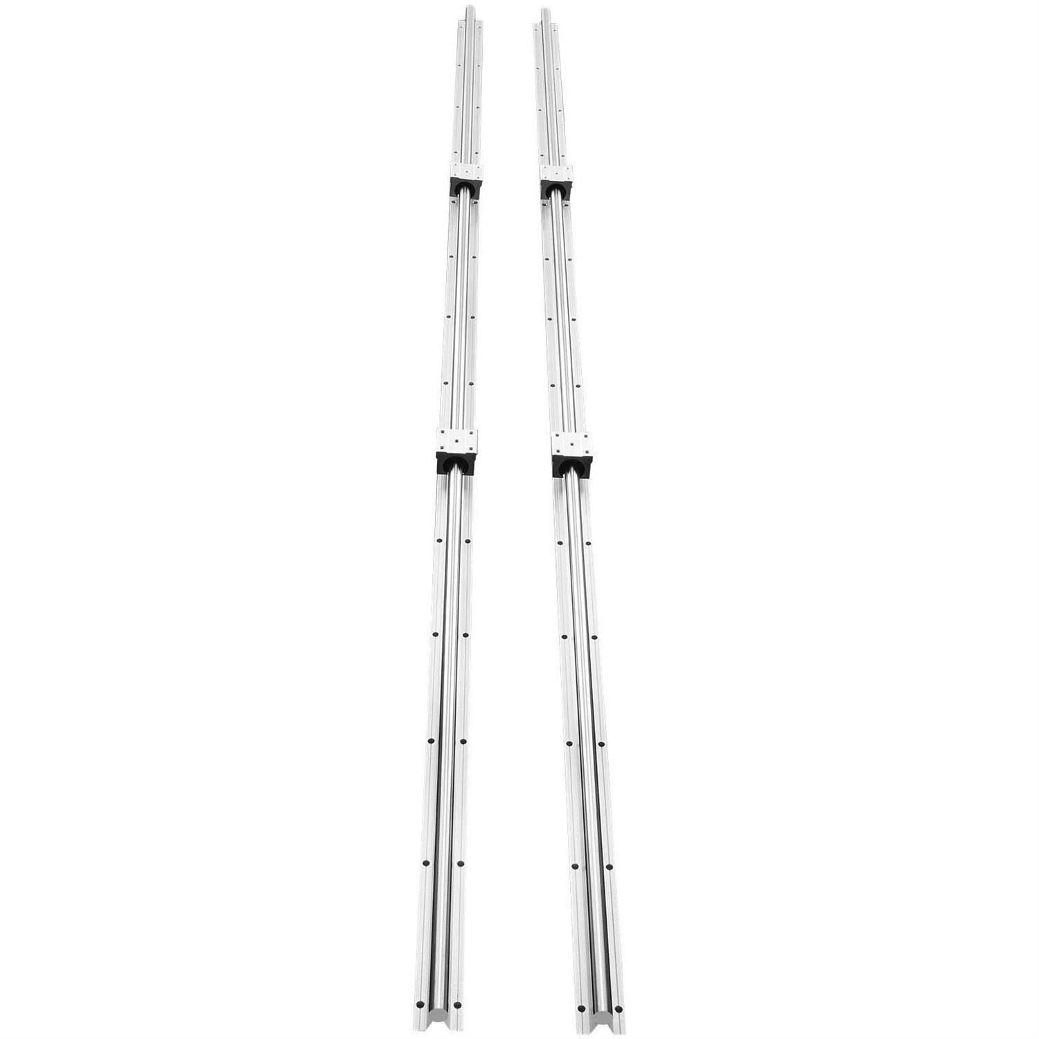 VEVOR Linear Guide Rail Set SBR20 2 Pcs SBR20 Guide Rails and 4 Pcs SBR20UU Slide Blocks Linear Rails and Bearings Kit - MT - Mrs Treak