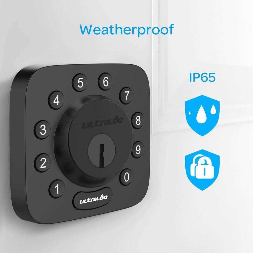 Ultraloq U-Bolt Black Wi-Fi Deadbolt Smart Lock with Passage Handle - MT - Mrs Treak