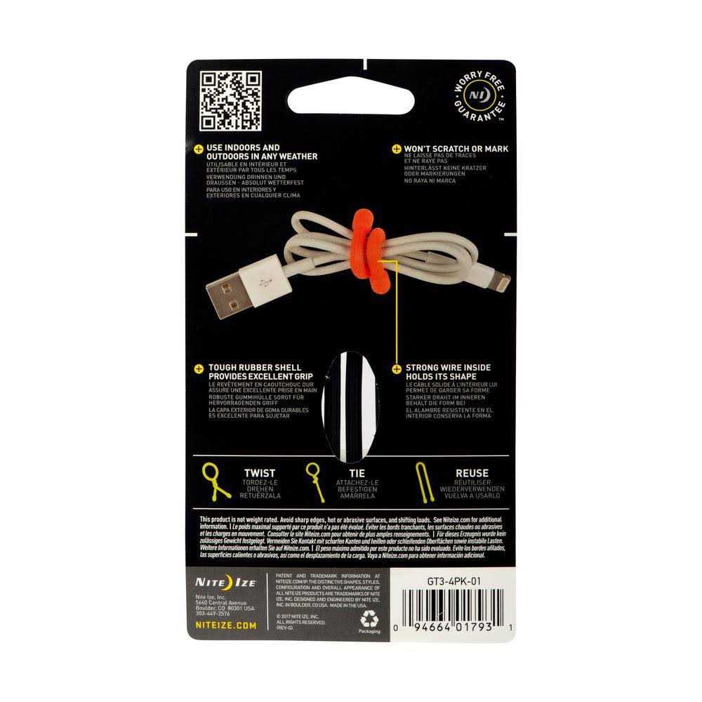 Nite Ize Gear Tie Reusable Rubber Twist Tie - MT - Mrs Treak