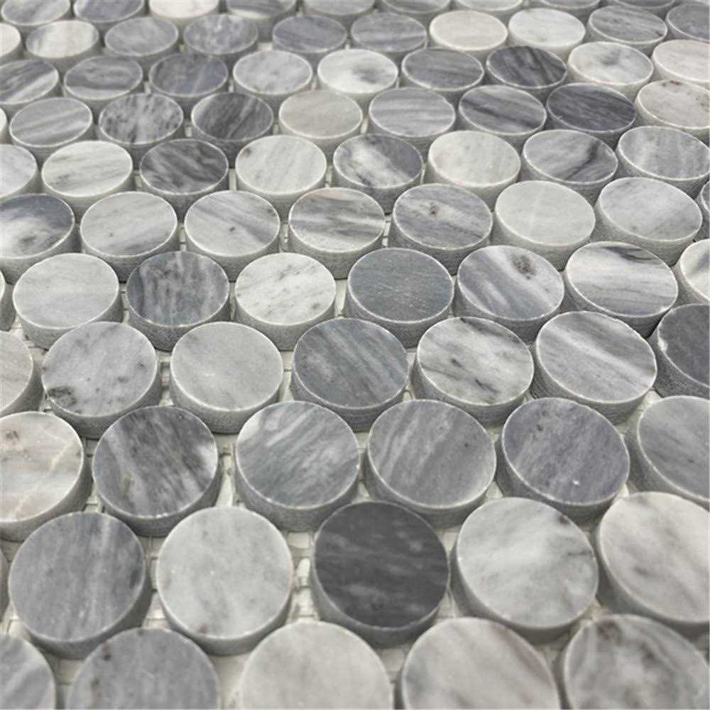 Marble Online Penny Bardiglio Gray Marble Mosaic Tile - MT - Mrs Treak
