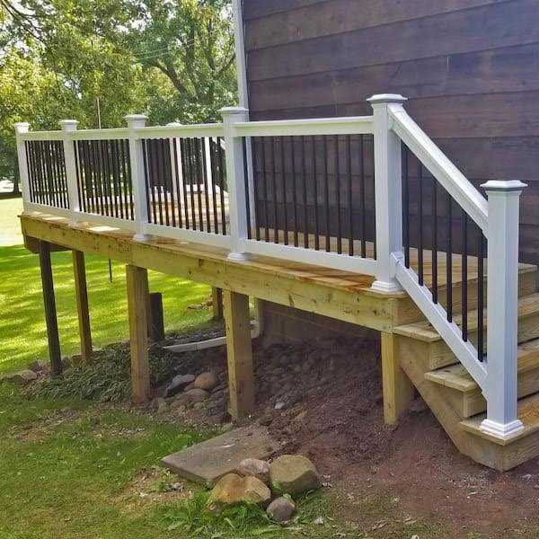 Weatherables Naples 3 ft. H x 8 ft. W White Vinyl Stair Railing Kit - MT - Mrs Treak