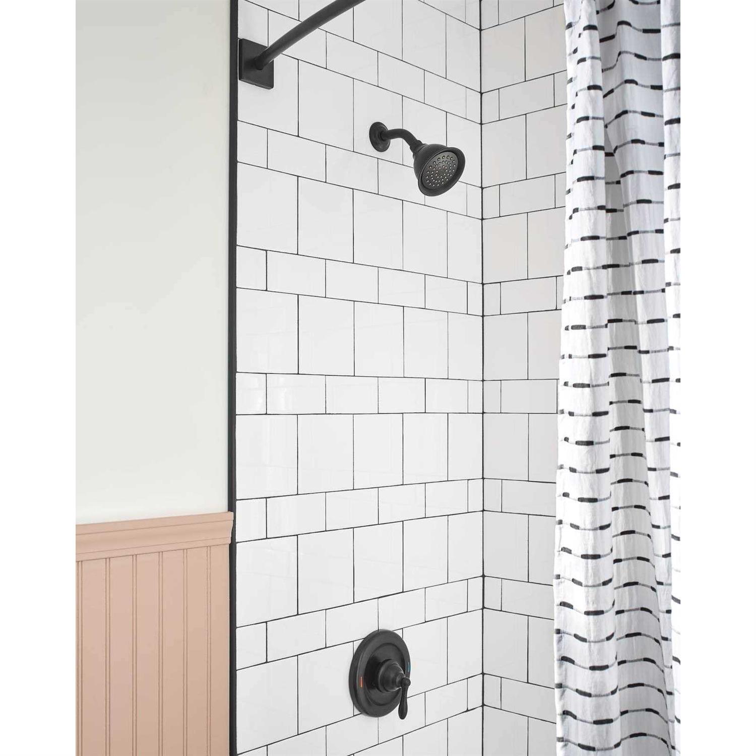 Moen Caldwell Matte Black 1-handle Single Function Round Bathtub and Shower Faucet Valve Included - MT - Mrs Treak