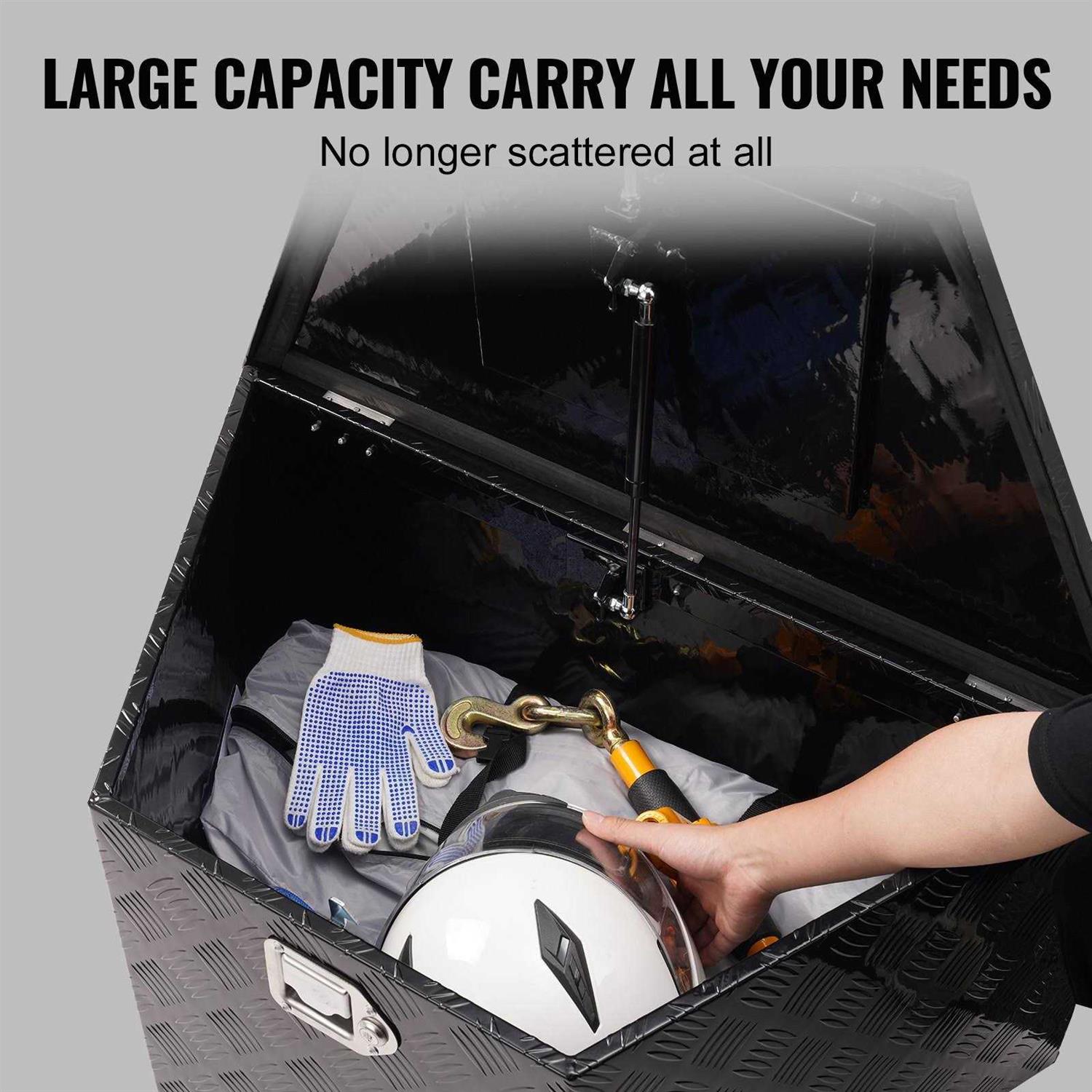 VEVOR Trailer Tongue Box Carbon Steel Tongue Box Tool Chest Heavy Duty Trailer Box Storage with Lock and Keys Utility Trailer Tongue Tool Box - MT - Mrs Treak