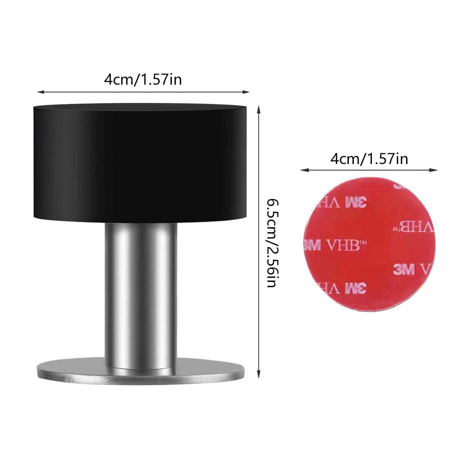 Door Stoppers with Extra Stickers Self-Adhesive Door Stop Rubber & Stainless Steel Body - MT - Mrs Treak