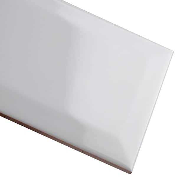 Merola Tile Crown Heights Beveled 3 in. x 6 in. Glossy White Ceramic Wall Tile - MT - Mrs Treak