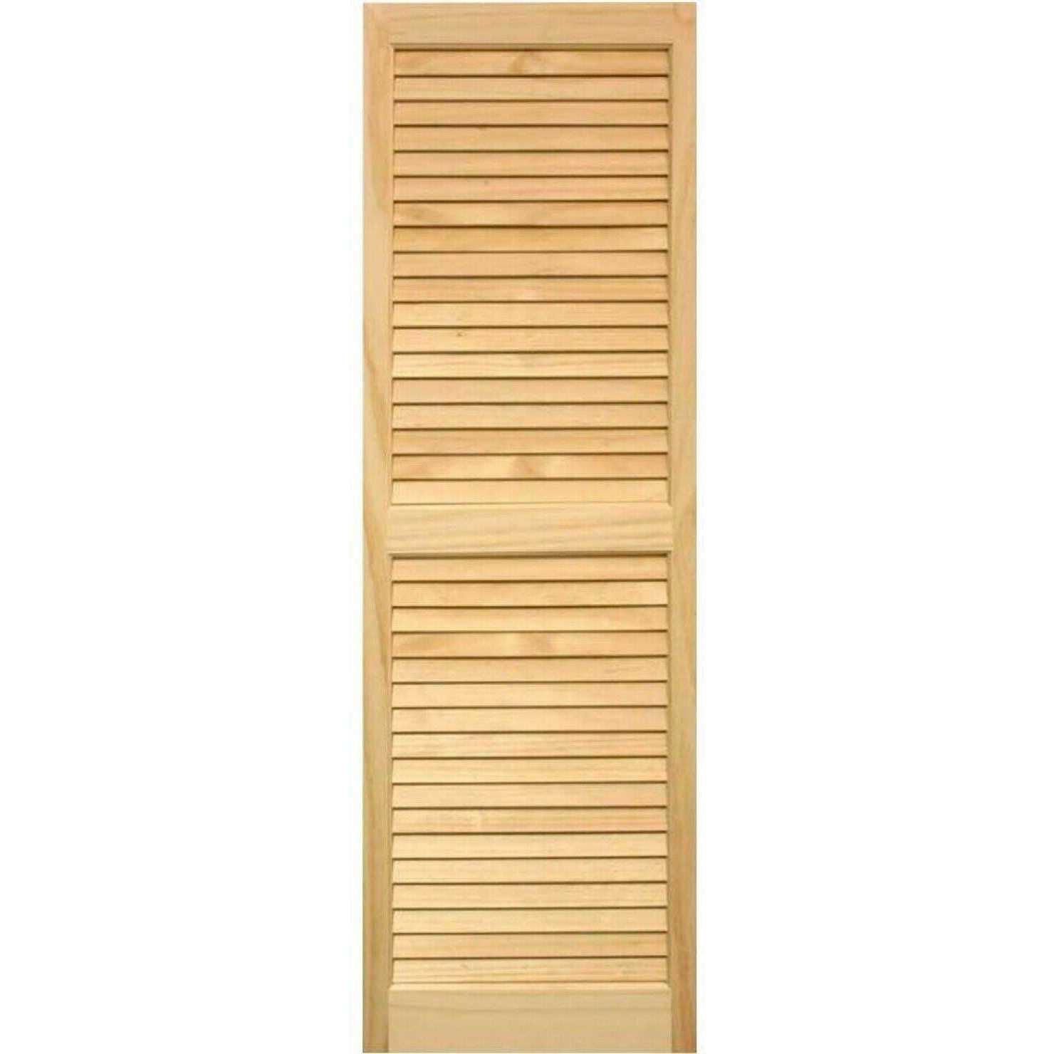 Pinecroft Dixieland Louvered Solid Core Unfinished Pine 42 in. Interior Cafe Door with Hardware - MT - Mrs Treak