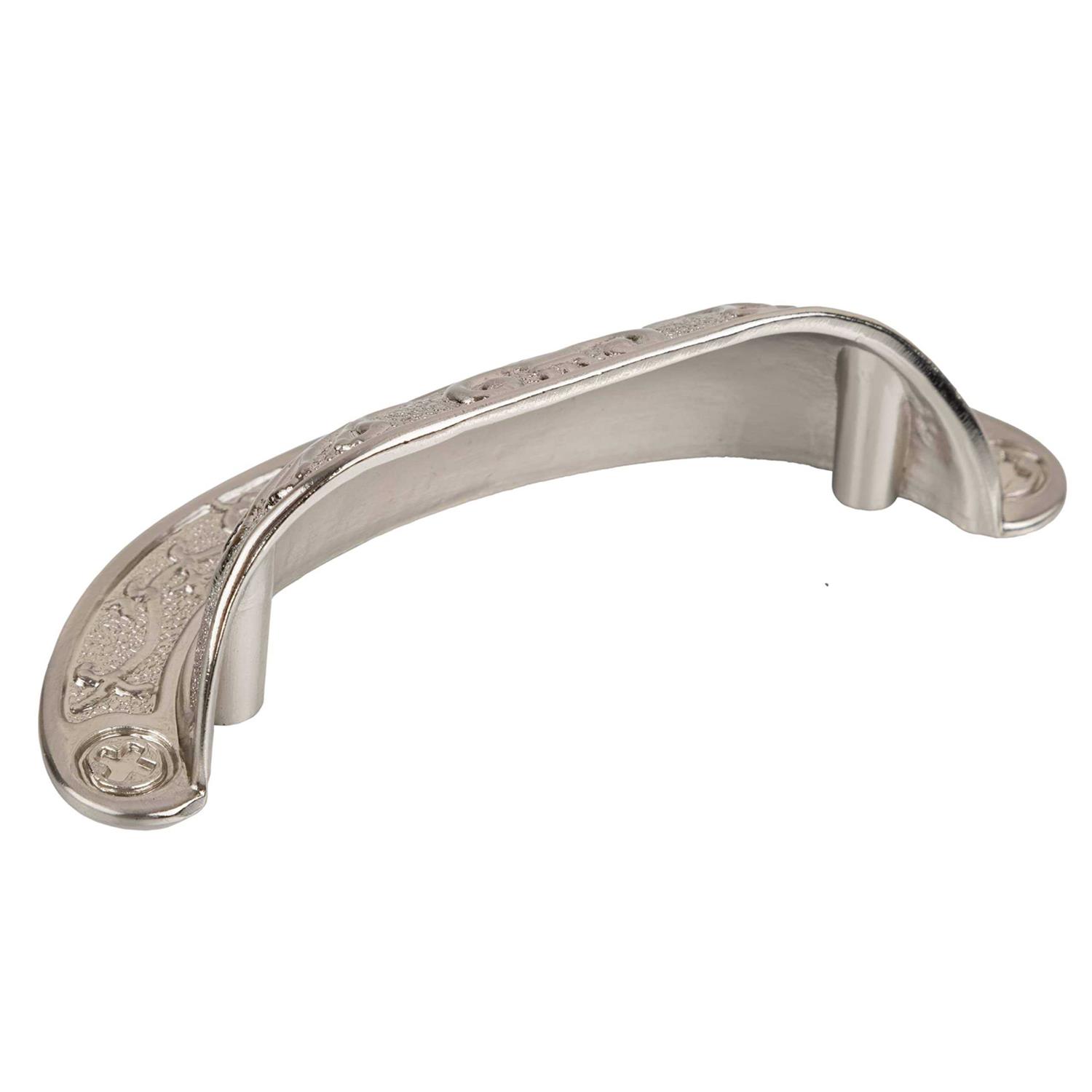 UNIQANTIQ HARDWARE SUPPLY Baroque Style Brushed Nickel Finished Drawer Bin Pull - MT - Mrs Treak