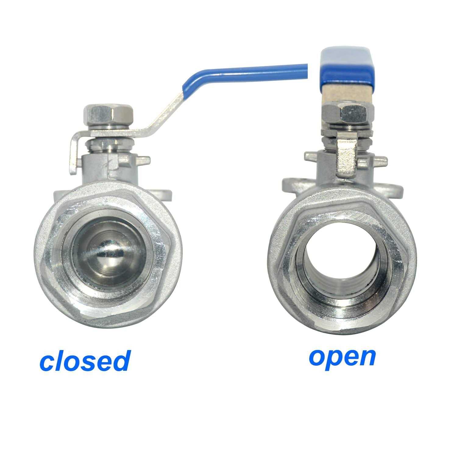 Megairon 2pcs 316 Stainless Steel 15 Full Port Ball Valve With Heavy Duty Blue Vinyl Insulation Handle - MT - Mrs Treak