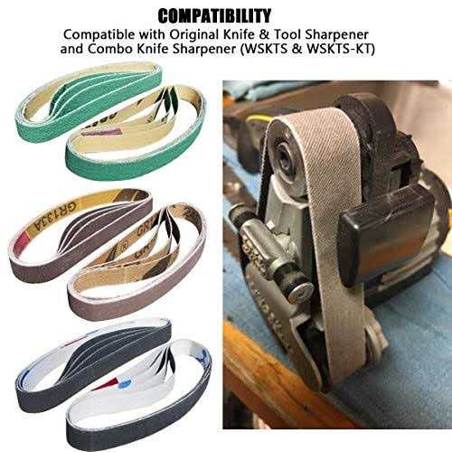 Tockrop 24 Pcs Knife Sharpener Sanding Belts 1/2” x 12” Replacement Belt K - MT - Mrs Treak