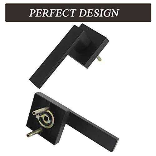 Probrico Square Interior Door Lever Door Knob Door Handle Lock Half Dummy Keyless Door Knobs Doorblack - MT - Mrs Treak