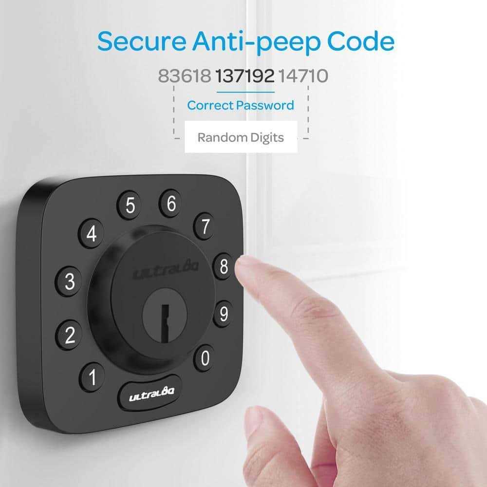 Ultraloq U-Bolt Black Wi-Fi Deadbolt Smart Lock with Passage Handle - MT - Mrs Treak