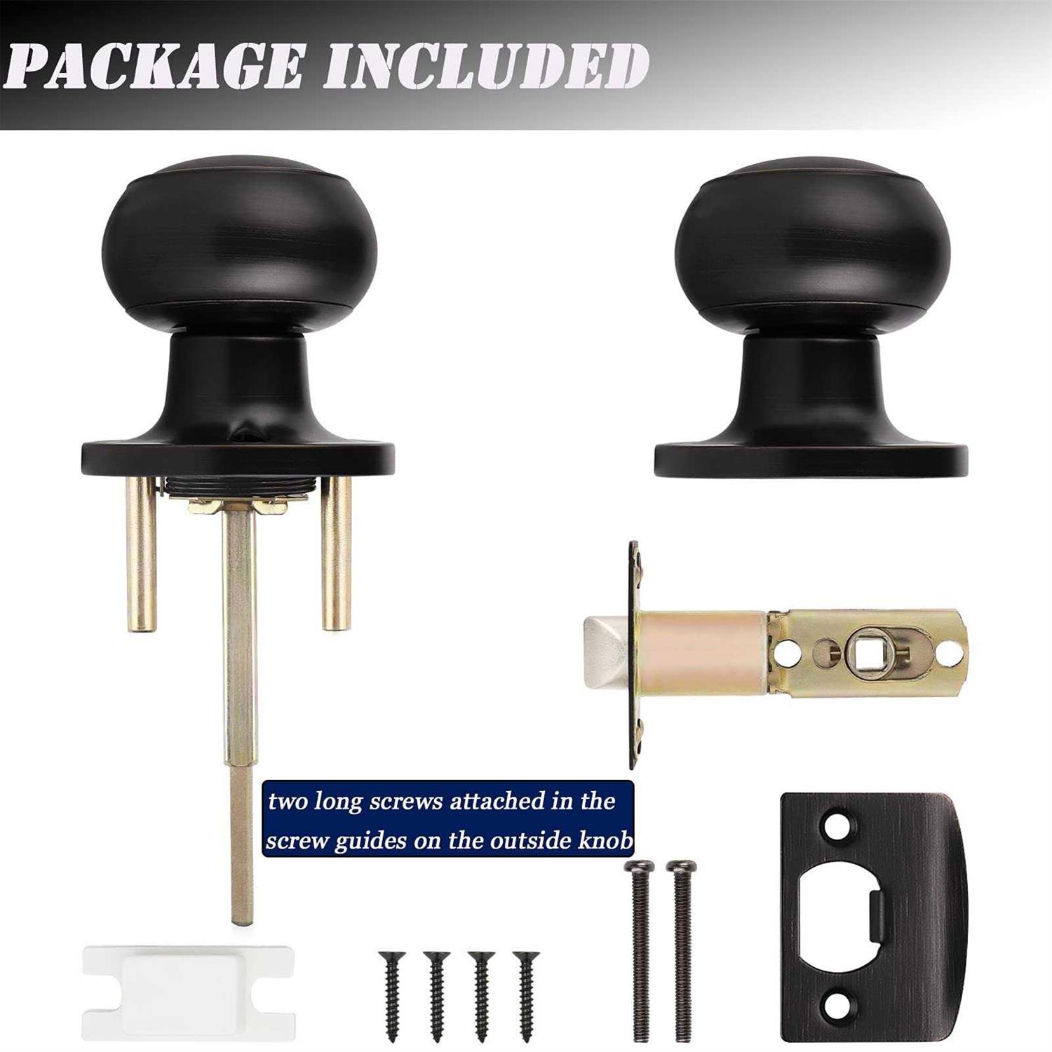 Probrico 10 pack Interior Bathroom Privacy Keyless Doorknobs Door Lock Lockset in Oil Rubbed Bronze - MT - Mrs Treak