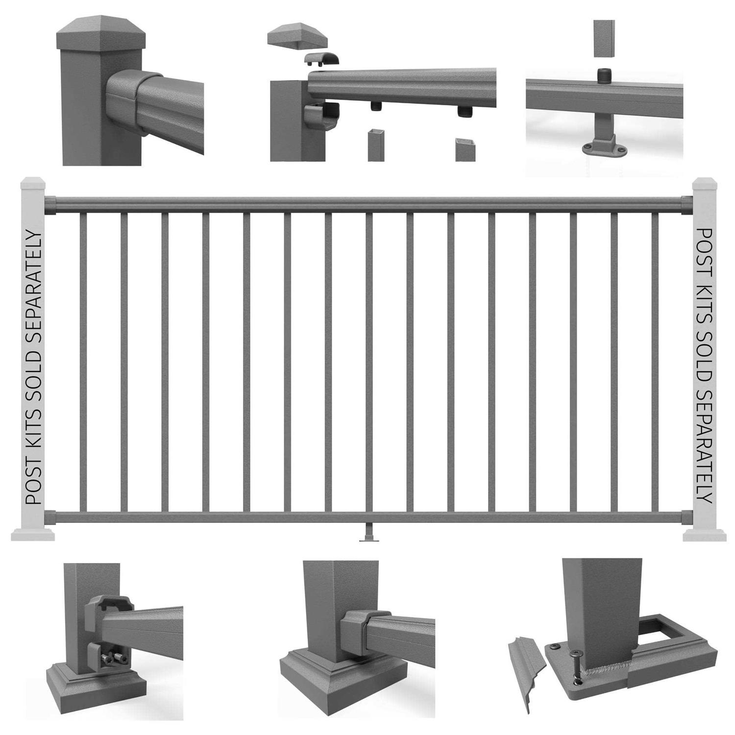 Ultra Max 2.5 in. x 2.5 in. x Textured Powder Coated Aluminum Deck Post Kit - MT - Mrs Treak