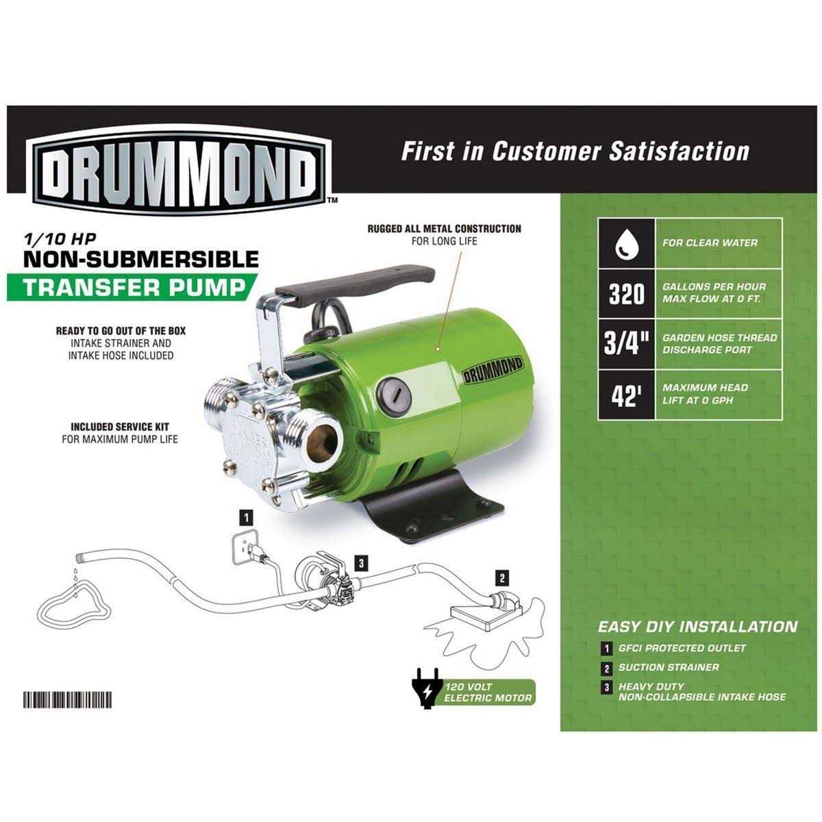 Drummond 1 HP Stainless Steel Shallow Well Pump and Tank with Pressure Control Switch - MT - Mrs Treak