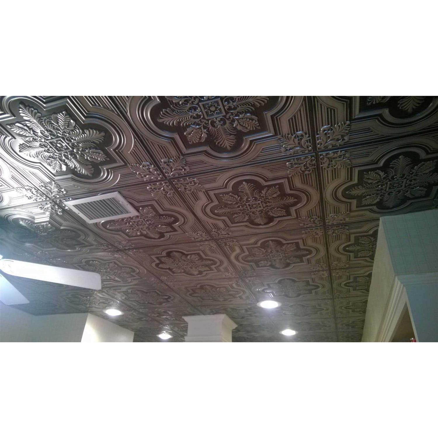 From Plain To Beautiful In Hours Large Snowflake 2 ft. x 2 ft. PVC Glue-up or Lay-in Ceiling Tile - MT - Mrs Treak
