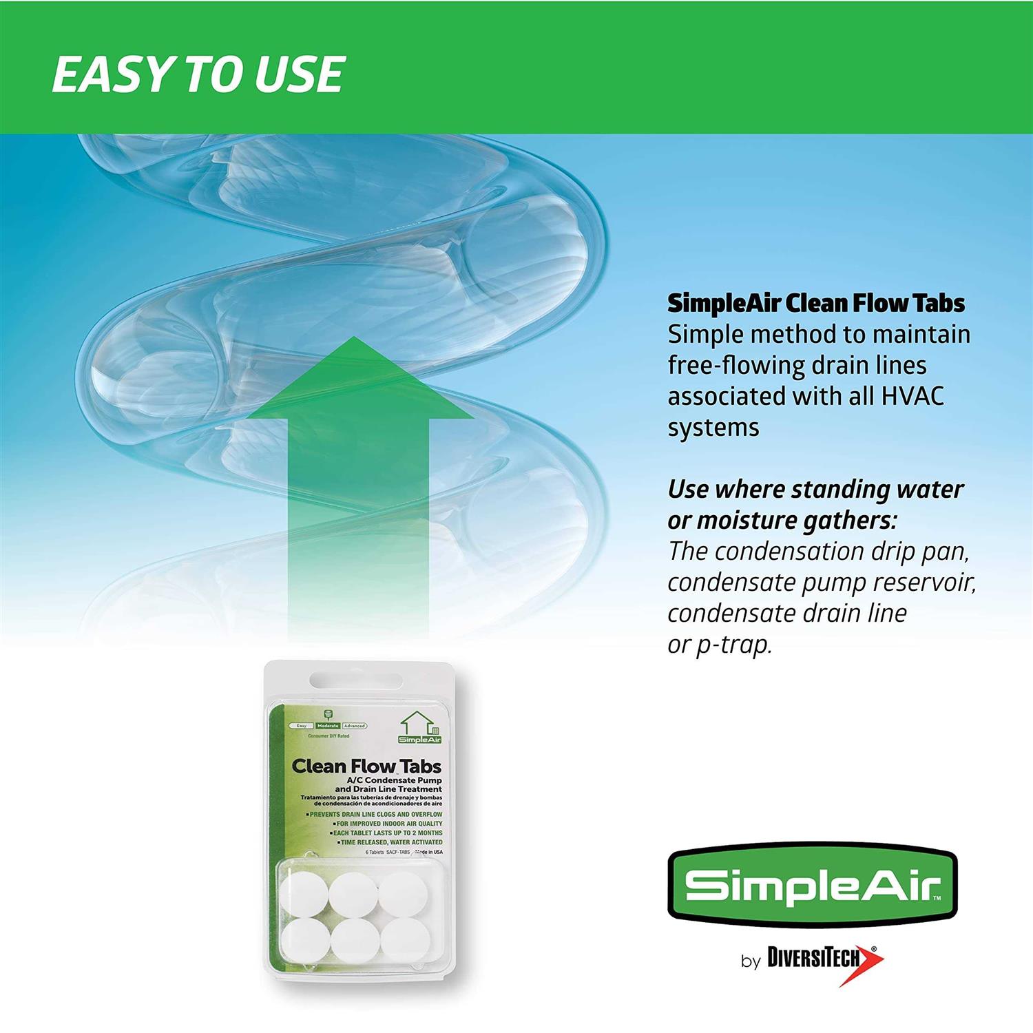 Simpleair Clean Flow Drain Line Treatment Tabs - MT - Mrs Treak