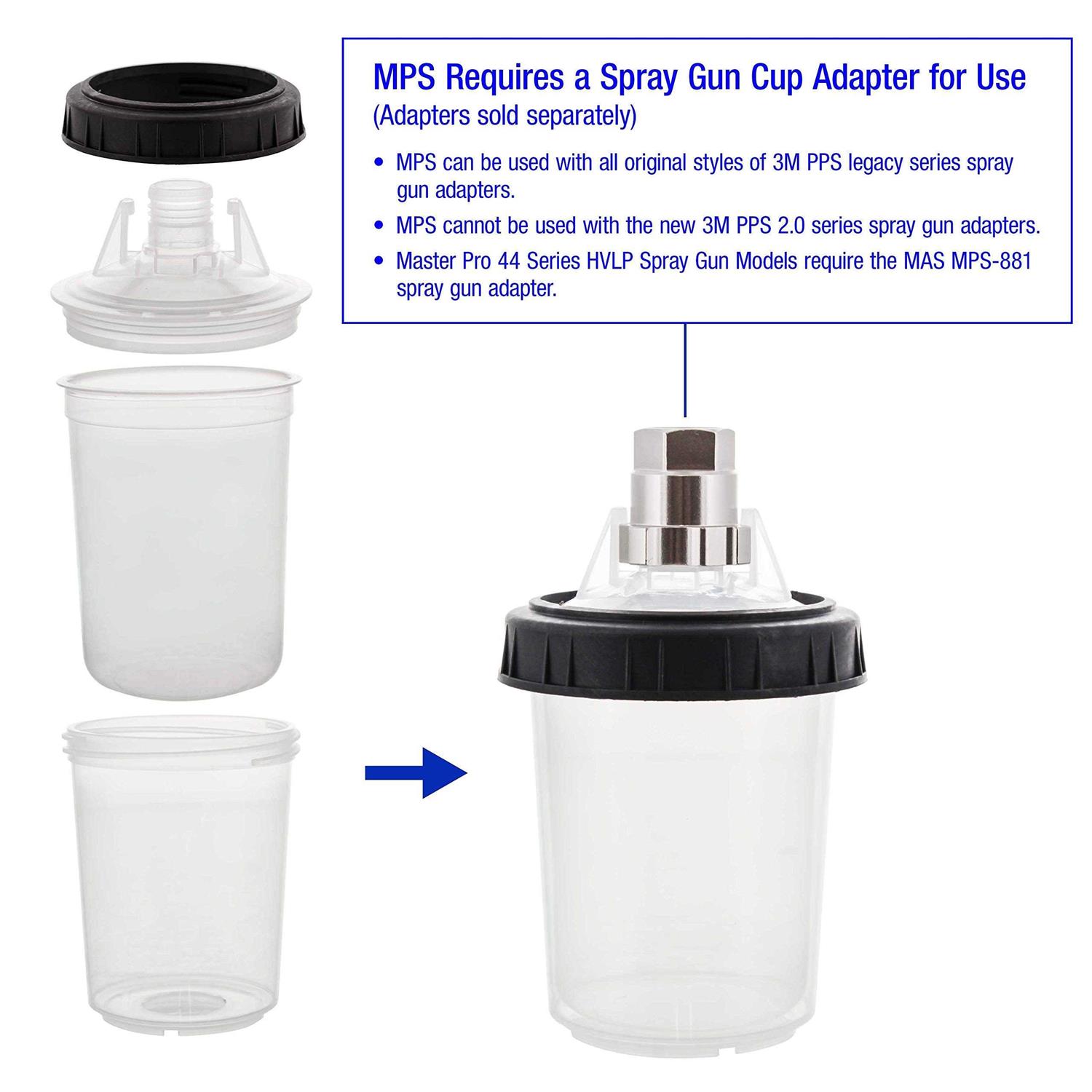 Master Paint System MPS Disposable Paint Spray Gun Cup Liners and Lid System - MT - Mrs Treak