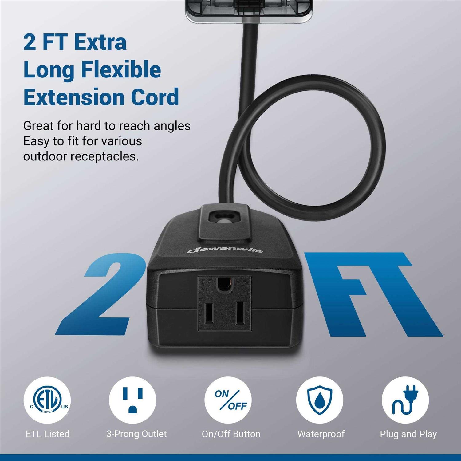 Dewenwils Metal Extension Cord Reel 30 ft Retractable Extension Cord 16awg/3c Sjtw Power Cord - MT - Mrs Treak