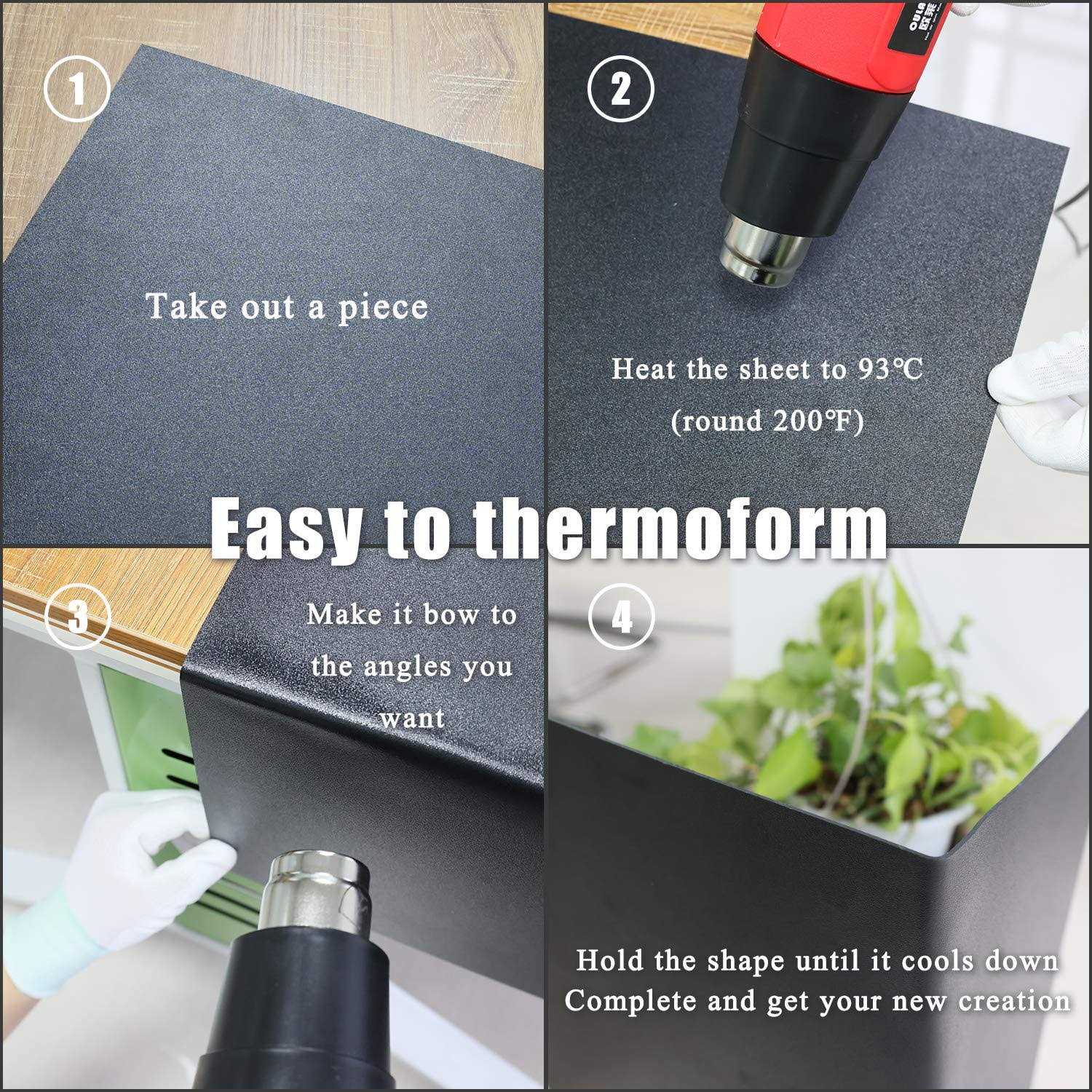 Zuvas Black Abs Plastic Sheet 12 X 16 X 6 Pack - MT - Mrs Treak