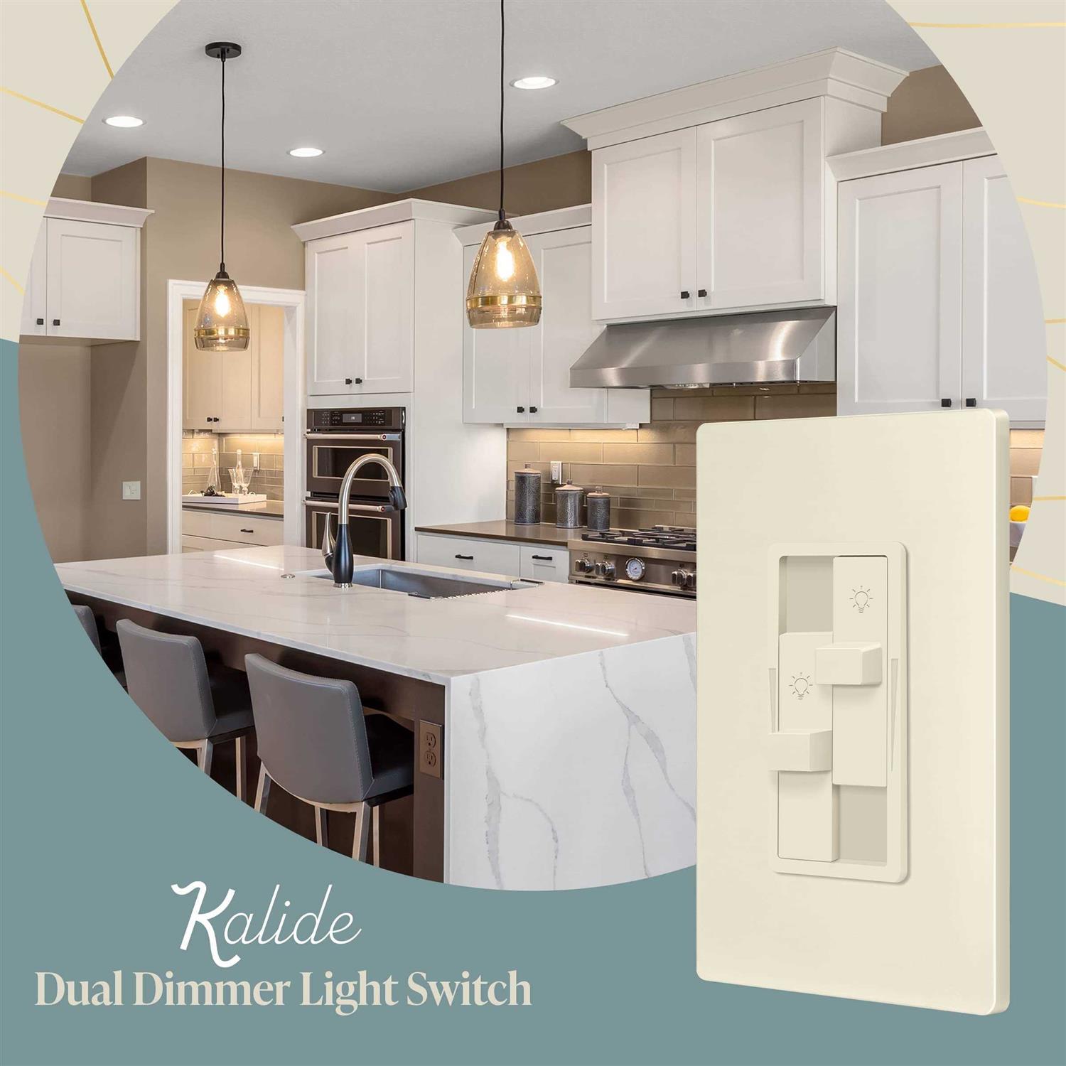 Topgreener Kalide Dual Load Dimmer Light Switch Double LED Dimmer Switch - MT - Mrs Treak