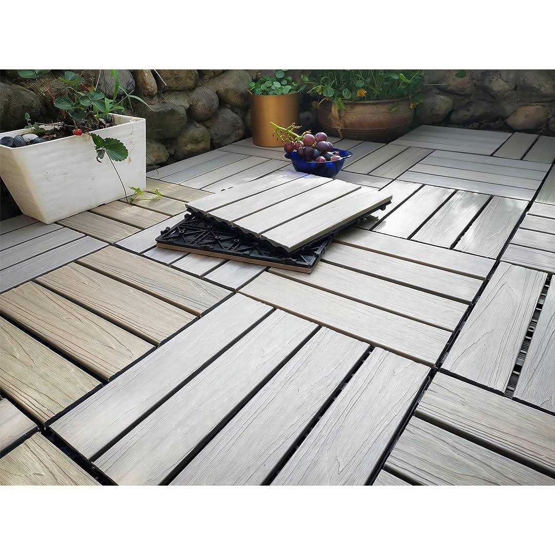 Famobay 12 X 12 Wood Plastic Interlocking Deck Tiles - MT - Mrs Treak
