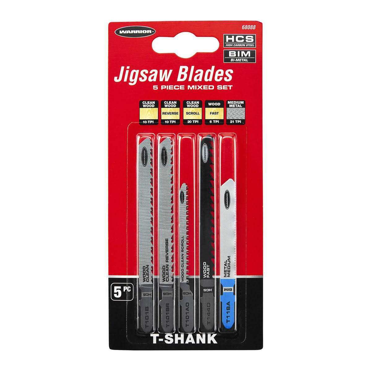 Warrior T-shank General Purpose Jig Saw Blade Set - MT - Mrs Treak