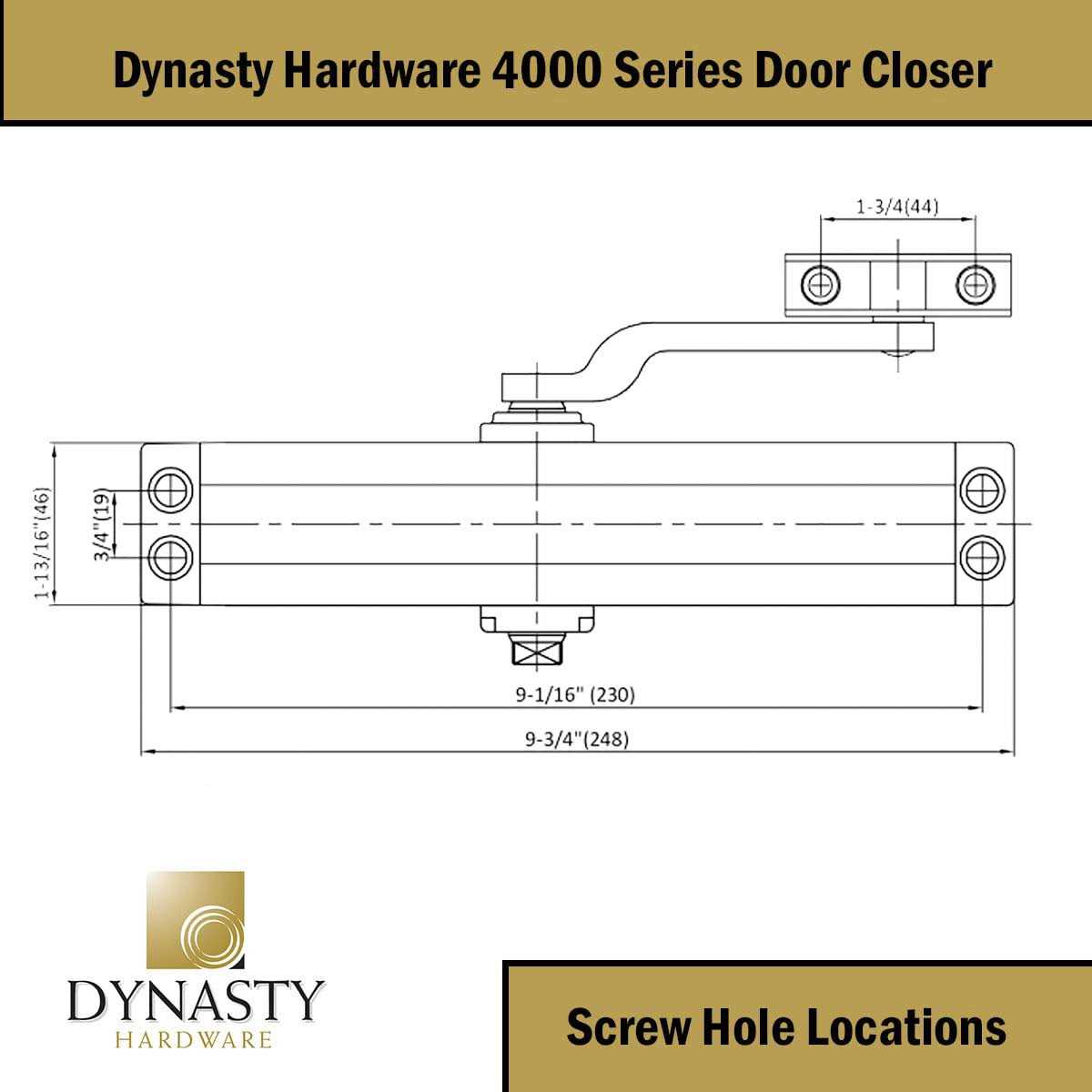 Dynasty Hardware 4 inch Spring Loaded Door Hinge Self Closing with 5/8 Radius Corners - MT - Mrs Treak